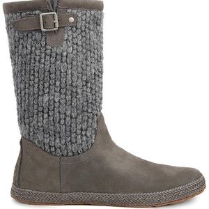 UGG Australia Lyza Grey Knit Wool/Leather Boots 8